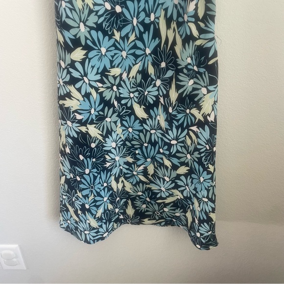 Express Floral Mini Dress Blue Black Spaghetti Strap Y2K Women Size 2 - Picture 6 of 11